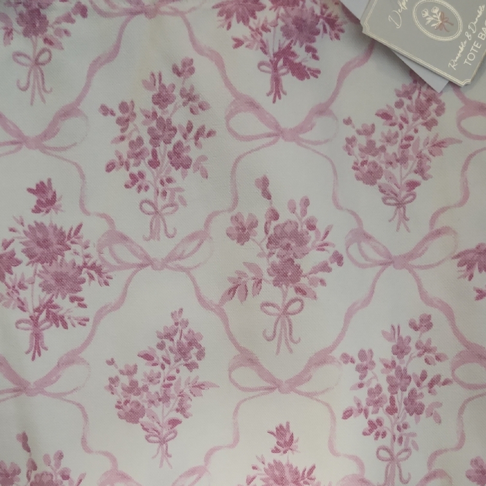 Delphine Floral Bow Pink Tote Bag TJMaxx - Picture 2 of 3